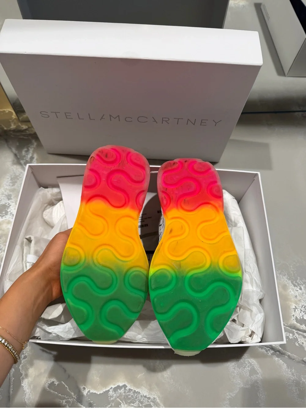 Stella McCartney White Sneakers with Pink Gradient Heel